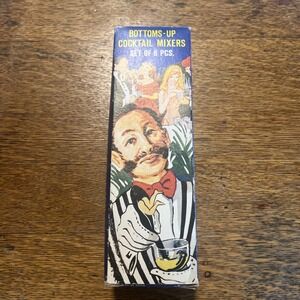 Bottoms Up Swizzle Sticks, Rare Mid-Century Vintage Man Cave: Made In Hong Kong,